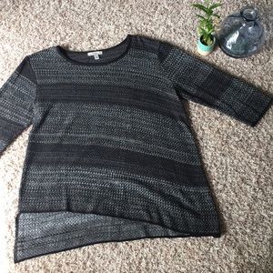 dressbarn | XL Black & Gray Shirt 3/4 Sleeves